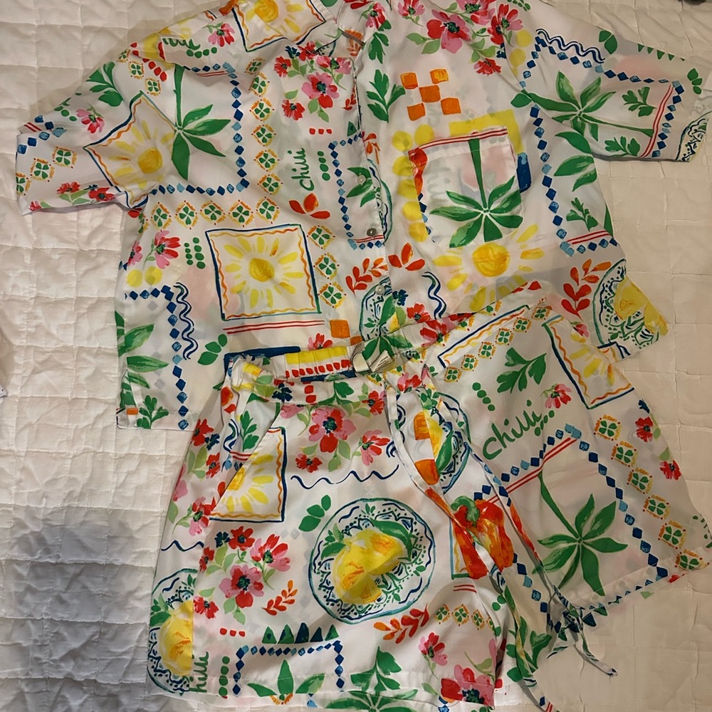 Cynthia Rowley Colorful Floral Pajama Set - Picture 2 of 3